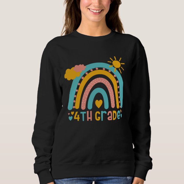 4 Grade rainbow four grader class back to school Sweatshirt (Vorderseite)