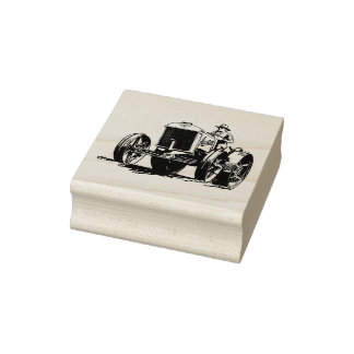 4 Größen Gummi Briefmarke Retro-Bild Traktor Gummistempel