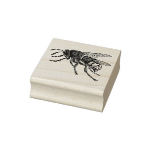 4 Größen Stempel mit Retro-Bild Biene