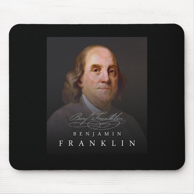 4. Gründungsvater Ben Benjamin Franklin T-Shirt Mousepad (Vorne)