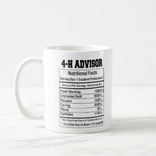 4-H Advisor Nutrition Facts 11 oz Coffee Mug Kaffeetasse