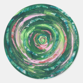 4. Herz Chakra Green-Pink Artwork #2 Runder Aufkleber