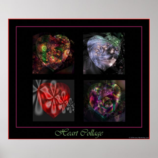 4 Herz-Poster Poster (Vorne)