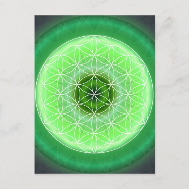 4 Herzchakra grün von Tutti Postkarte (Vorderseite)