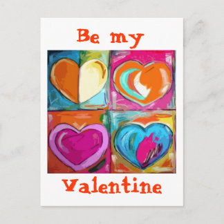4 Herzen sind mein Valentinsgruß Feiertagspostkarte