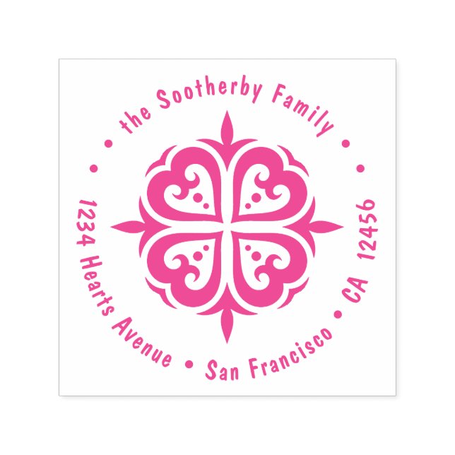 4 Herzkreislauffamilie - Rücksendeadresse Permastempel (Design)