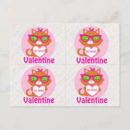 4 Hipster Coole Katzen Valentinskarte Karten