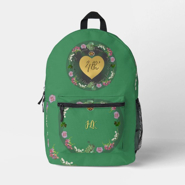 4. Hochzeitstag Frucht florale Bedruckter Rucksack (Vorderseite)