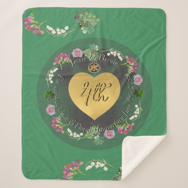 4. Hochzeitstag Frucht florale Sherpadecke (Vorderseite)