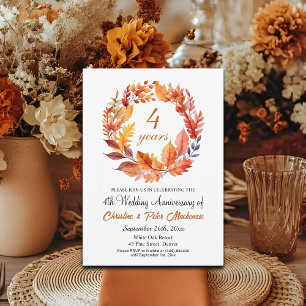 4. Hochzeitstag Herbst Blumengarten Einladung