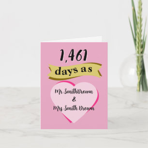 4. Hochzeitstag Karte Linen vierten