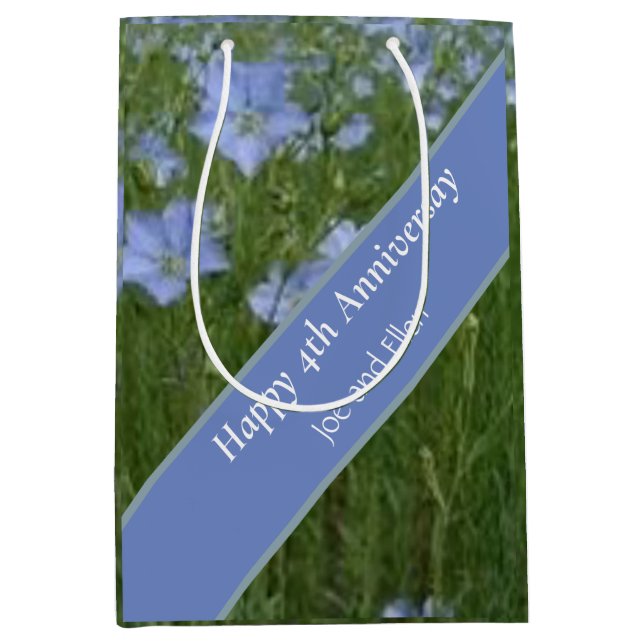 4. Hochzeitstag Mittlere Geschenktüte (Vorderseite)