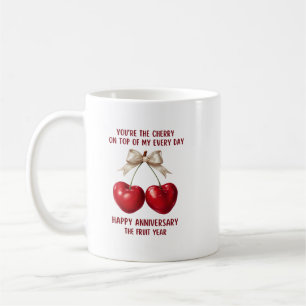 4. Hochzeitstagskarte, Obst-Jubiläums-Ornament Kaffeetasse
