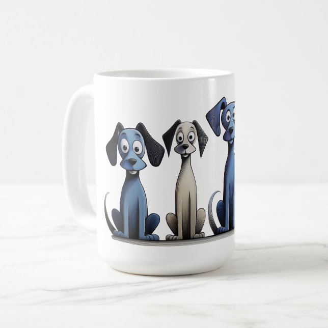 4 Hunde Tasse (Vorderseite Links)