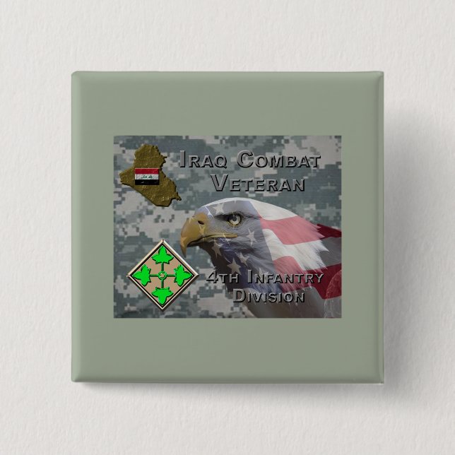 4. Infanterie Div Irak Combat Veteran Button (Vorderseite)