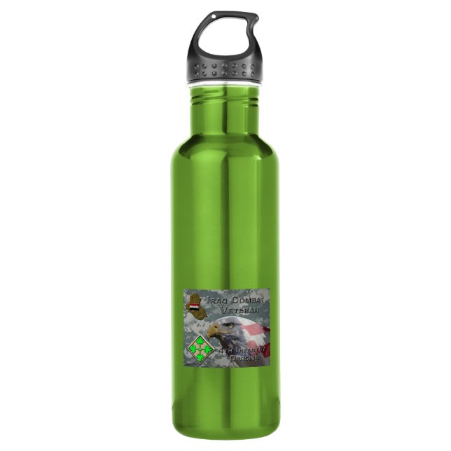 4. Infanterie Div Irak Combat Veteran Edelstahlflasche (Vorderseite)