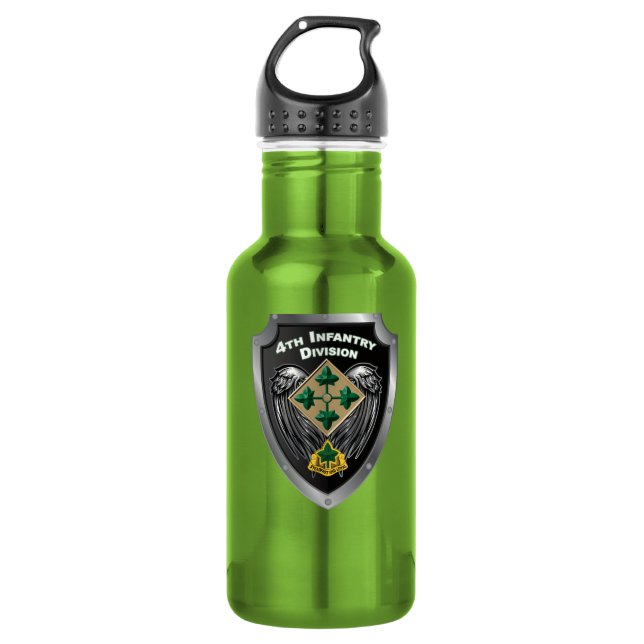 4. Infanterieabteilung "Steadfast and Loyal" Gesch Edelstahlflasche (Vorderseite)