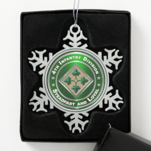 4. Infanterieabteilung Weihnachten Schneeflocken Zinn-Ornament