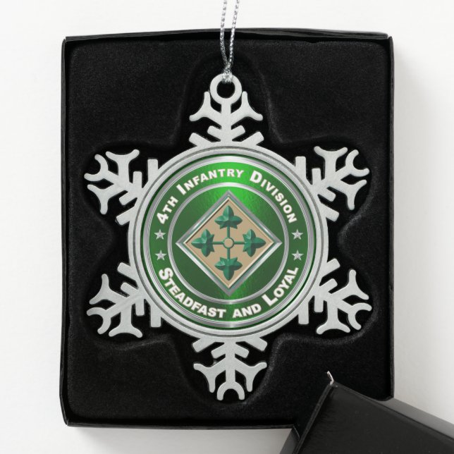 4. Infanterieabteilung Weihnachten Schneeflocken Zinn-Ornament (Box)