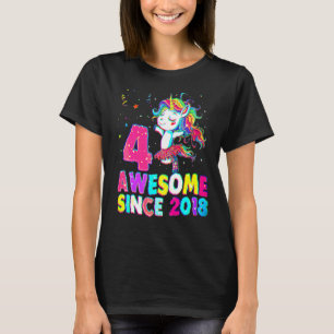 4 Jahre alt 4. Geburtstag Ballet EinhornGirl T-Shirt