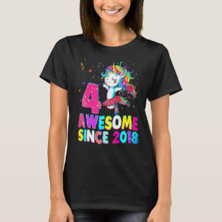 4 Jahre alt 4. Geburtstag Ballet EinhornGirl T-Shirt