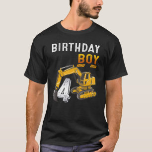 4 Jahre alt 4. Geburtstag Baufahrzeug Excav T-Shirt