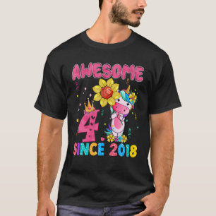 4 Jahre alt 4. Geburtstag Einhorn gibt Phantastisc T-Shirt
