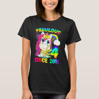 4 Jahre alt 4. Geburtstag Einhorn Girl Fabulous Si T-Shirt