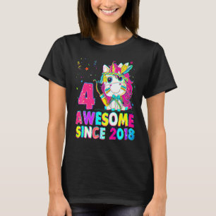 4 Jahre alt 4. Geburtstag Einhorn Girl Phantastisc T-Shirt