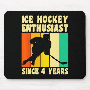 4 Jahre alt 4 Geburtstag Vintag Eishockey 4. Gebur Mousepad