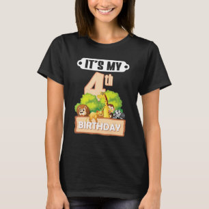 4 Jahre alt 4. Geburtstag Zoo Tier Es ist mein 4.  T-Shirt