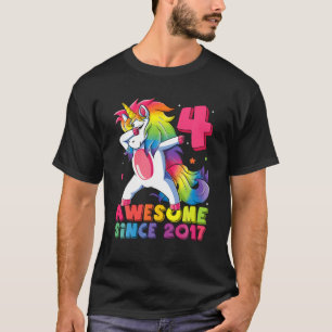 4 Jahre alt 4. Geburtstagsfeier 2021 Lustiges Dabb T-Shirt