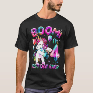 4 Jahre alt Blüten Einhorngeschenke 4. Geburtstag T-Shirt
