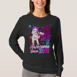 4 Jahre alt Einhorn Blüte 4. Geburtstag Mädchen Un T-Shirt