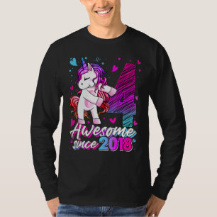 4 Jahre alt Einhorn Blüte 4. Geburtstag Mädchen Un T-Shirt