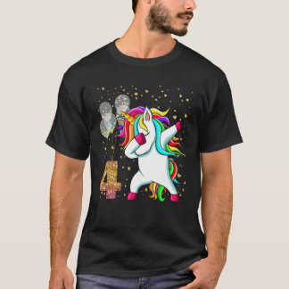 4 Jahre alt Einhorn Dabbing 4ND Geburtstagskind Te T-Shirt