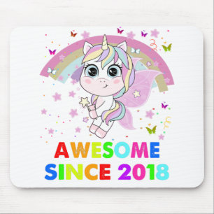 4 Jahre alt Einhorn Süsse 4. Geburtstag Unicorn Gi Mousepad