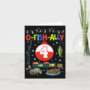 4 Jahre alt Fischen 4. Geburtstag Junge Tag Party Karte