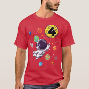 4 Jahre alt Geburtstag Junge gibt Astronaut zum Ge T-Shirt