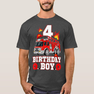 4 Jahre alt mein 4. Geburtstag Junge Feuerwehrauto T-Shirt