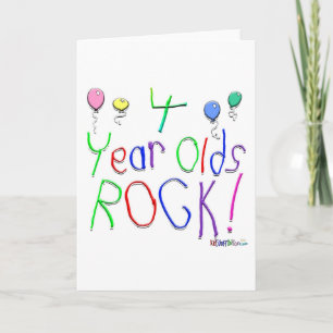 4 Jahre alt Rock! Grußkarte Karte