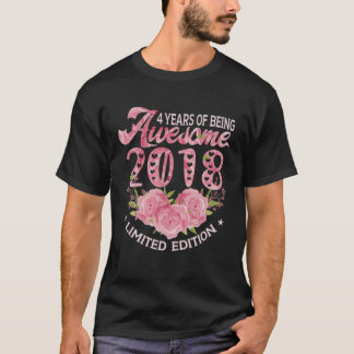 4 Jahre alt Rosa Vintag 2018 Tagesgeschenk 4. Gebu T-Shirt