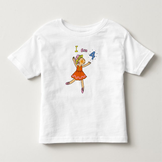 4 Jahre alte Ballerina Kleinkind T-shirt (Vorderseite)