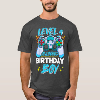 4 Jahre alte Jungen Level 4 freigeschaltet 4. Gebu T-Shirt