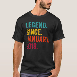 4 Jahre alte Legende Seit Januar 2019 4. Geburtsta T-Shirt