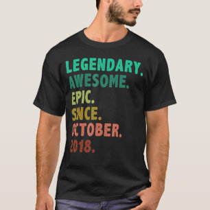 4 Jahre alte Legende Seit Oktober 2018 4. Geburtst T-Shirt