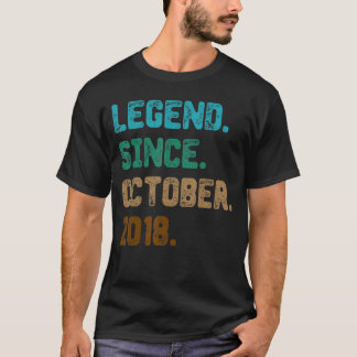 4 Jahre alte Legende Seit Oktober 2018 4. Geburtst T-Shirt