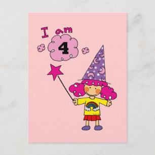 4 Jahre alte Zauberfrau Postkarte