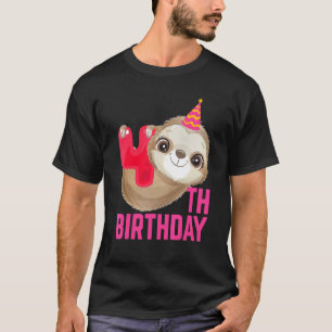 4 Jahre alter 4. Geburtstag Süße Faultierliebhaber T-Shirt