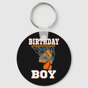 4 Jahre alter Basketball Boy 4. Geburtstag Party C Schlüsselanhänger
